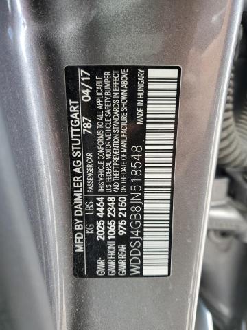 WDDSJ4GB8JN518548 - 2018 MERCEDES-BENZ CLA 250 4MATIC GRAY photo 12