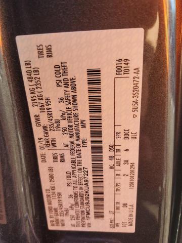 1FMCU9J92KUA97227 - 2019 FORD ESCAPE TITANIUM Boz foto 13