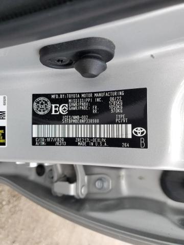 5YFBPMBE8NP338988 - 2022 TOYOTA COROLLA LE ვერცხლისფერი ფოტო 12