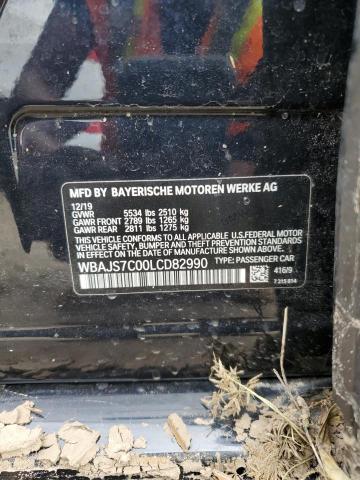 WBAJS7C00LCD82990 - 2020 BMW M550XI BLACK photo 12