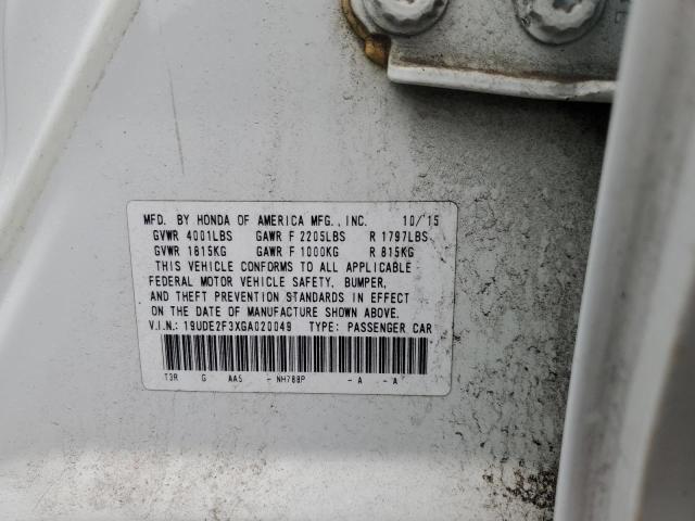 19UDE2F3XGA020049 - 2016 ACUR ILX BASE WATCH PLUS WHITE photo 13