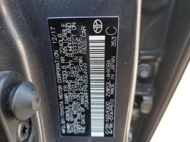 JTDKARFP9H3064949 - 2017 TOYOTA PRIUS PRIM გრაფიტი ფოტო 12