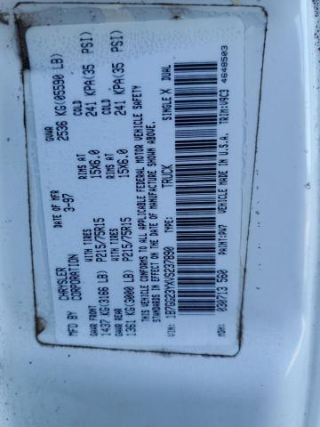 1B7GG23YXVS237890 - 1997 DODGE DAKOTA WHITE photo 12