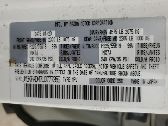 JM3KFADM7L0777359 - 2020 MAZDA CX-5 GRAND TOURING WHITE photo 13