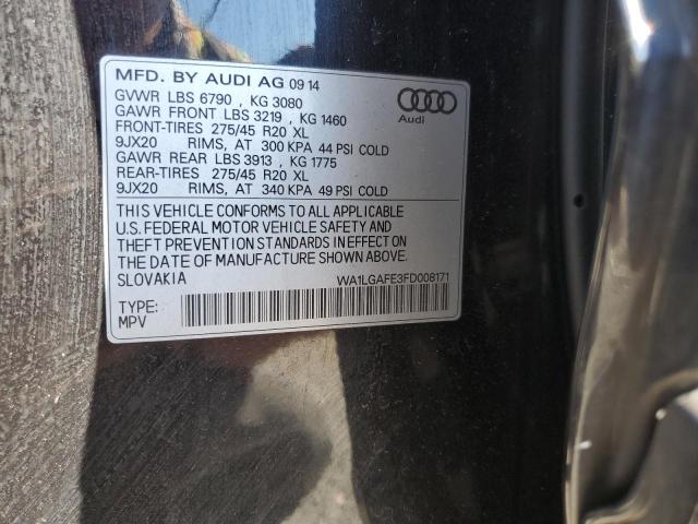 WA1LGAFE3FD008171 - 2015 AUDI Q7 PREMIUM PLUS 黑色 照片 13