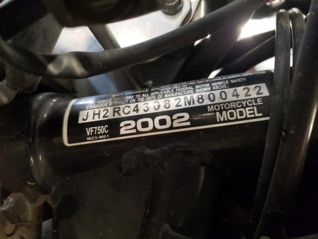 JH2RC43082M800422 - 2002 HONDA VF750 C BLACK photo 10