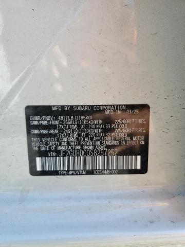 JF2GUHDC0S8257252 - 2025 SUBARU CROSSTREK PREMIUM WHITE photo 13