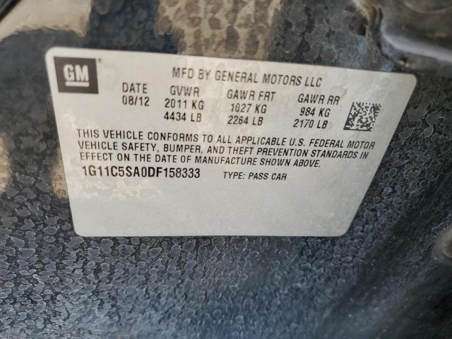 1G11C5SA0DF158333 - 2013 CHEVROLET MALIBU 1LT Grafit fotoğraf 12