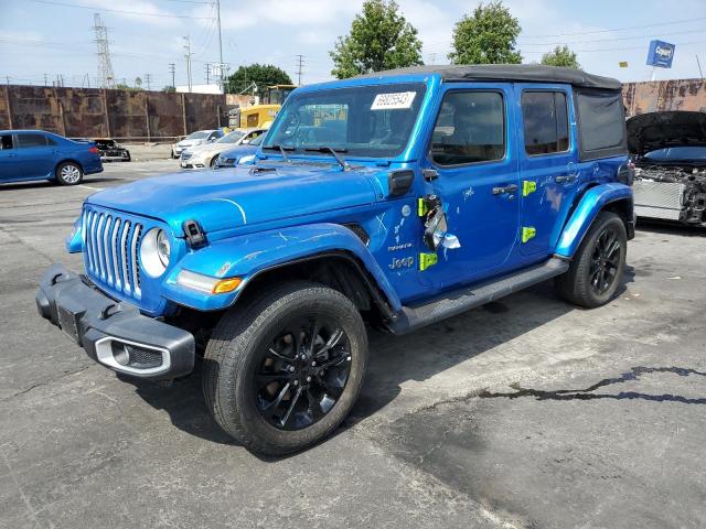 1C4JJXP65MW763445 - 2021 JEEP WRANGLER U SAHARA 4XE BLUE photo 1