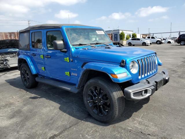 1C4JJXP65MW763445 - 2021 JEEP WRANGLER U SAHARA 4XE BLUE photo 4