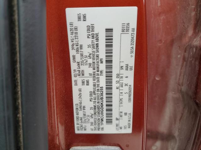 1FMCU0GD6KUB38255 - 2019 FORD ESCAPE SE 橙色 照片 14