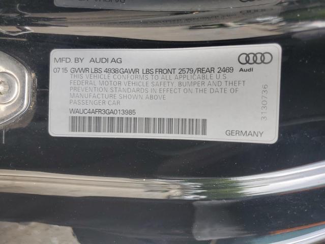 WAUC4AFR3GA013985 - 2016 AUDI S5 PREMIUM PLUS Czarny zdjęcie 12