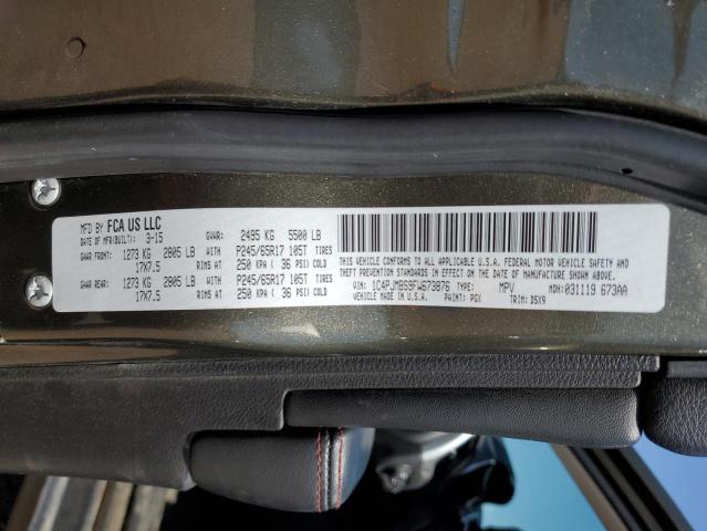 1C4PJMBS9FW673876 - 2015 JEEP CHEROKEE TRAILHAWK GREEN photo 13