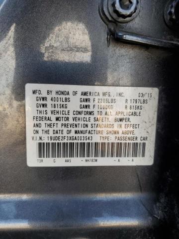 19UDE2F3XGA003543 - 2016 ACURA ILX BASE WATCH PLUS CHARCOAL photo 12