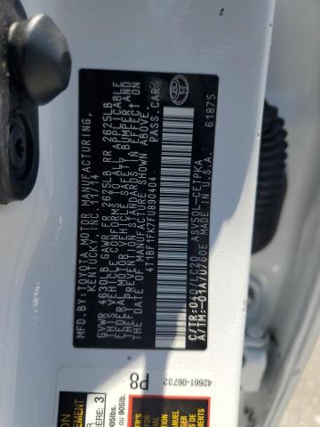 4T1BF1FK7FU890404 - 2015 TOYOTA CAMRY LE WHITE photo 12