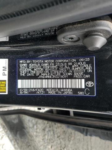 JTND4MBE3R3218091 - 2024 TOYOTA COROLLA SE შავი ფოტო 13