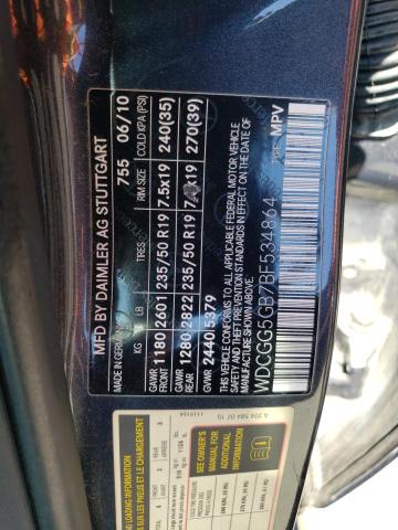 WDCGG5GB7BF534864 - 2011 MERCEDES-BENZ GLK 350 GRAY photo 12