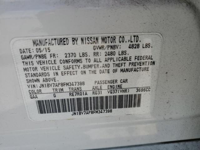 JN1BV7AP8FM347398 - 2015 INFINITI Q50 BASE WHITE photo 12