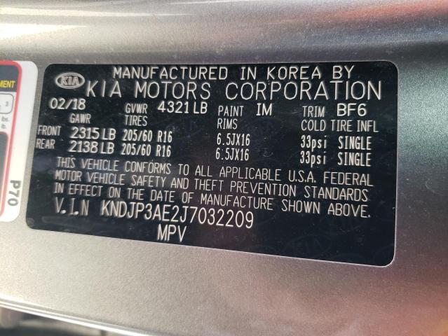 KNDJP3AE2J7032209 - 2018 KIA SOUL EV GRAY photo 13