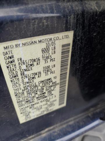 5N1AR18W46C606123 - 2006 NISSAN PATHFINDER LE 蓝色 照片 12