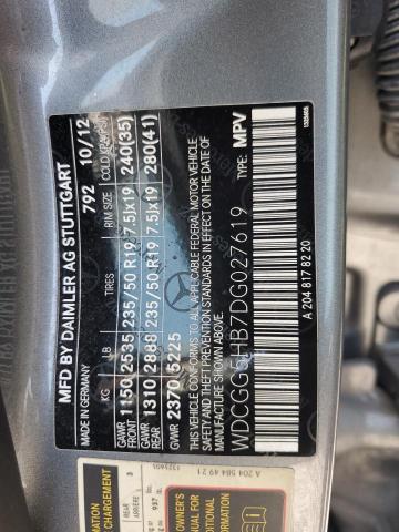 WDCGG5HB7DG027619 - 2013 MERCEDES-BENZ GLK 350 GRAY photo 13