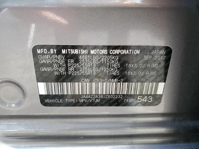 JA4AZ2A38JZ602232 - 2018 MITSUBISHI OUTLANDER ES GRAY photo 14