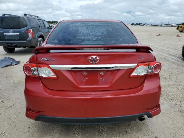 2T1BU4EE8BC617700 - 2011 TOYOTA COROLLA 4D BASE RED photo 6