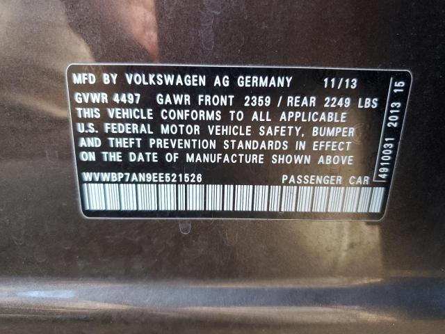 WVWBP7AN9EE521526 - 2014 VOLKSWAGEN CC SPORT 棕色 照片 12