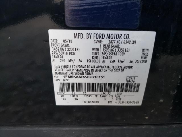 1FM5K8AR2JGC18151 - 2018 FORD EXPLORER POLICE INTERCEPTOR 黑色 照片 14