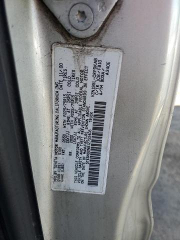 5TESN92N81Z752408 - 2001 TOYOTA TACOMA XTRACAB PRERUNNER ვერცხლისფერი ფოტო 12