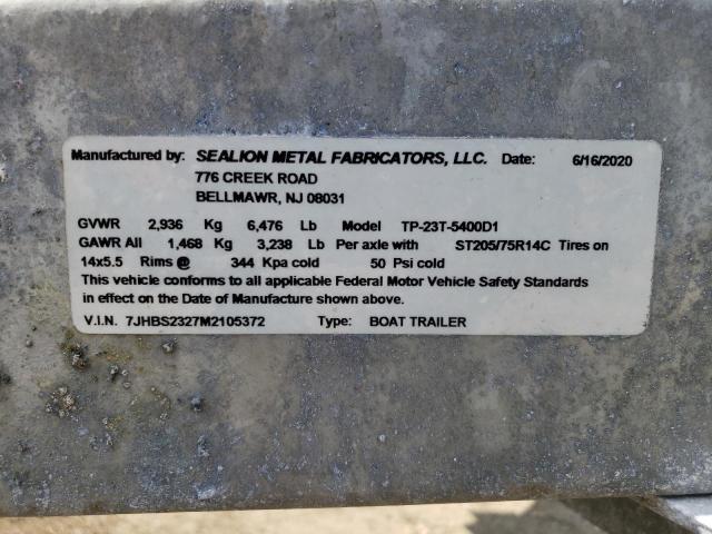 7JHBS2327M2105372 - 2021 MISC TRAILER Күміс фото 10