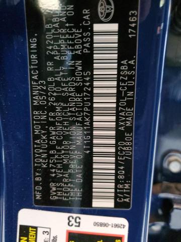 4T1G11AK7PU172445 - 2023 TOYOTA CAMRY SE NIGHT SHADE BLUE photo 12