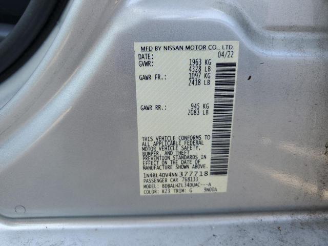 1N4BL4DV4NN377718 - 2022 NISSAN ALTIMA SV SILVER photo 13