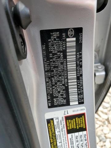 4T1BK1EB0EU080043 - 2014 TOYOTA AVALON BASE SILVER photo 13