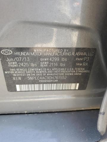 5NPEC4AC9DH761552 - 2013 HYUNDAI SONATA SE ვერცხლისფერი ფოტო 13