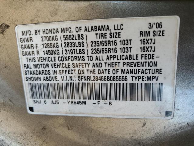 5FNRL38466B085556 - 2006 HONDA ODYSSEY EX GOLD photo 13