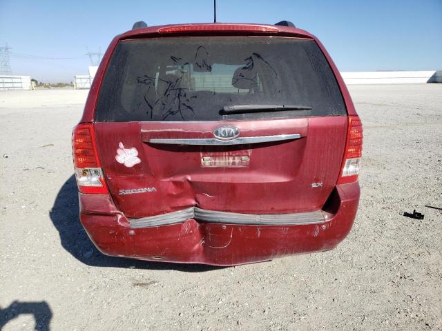 KNDMH4C73C6422176 - 2012 KIA SEDONA EX RED photo 6