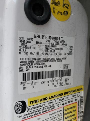 5LMJJ2J59AEJ07164 - 2010 LINCOLN NAVIGATOR 白色 照片 13