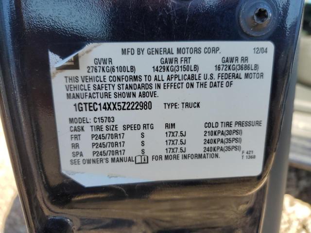 1GTEC14XX5Z222980 - 2005 GMC NEW SIERRA C1500 BLUE photo 13