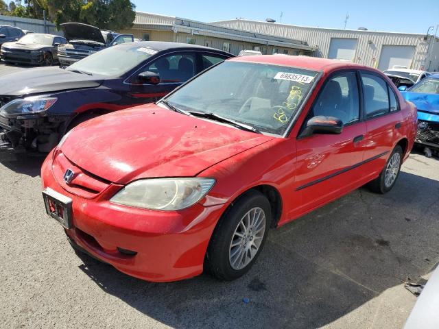 1HGES16335L012643 - 2005 HONDA CIVIC DX VP Rot Foto 1
