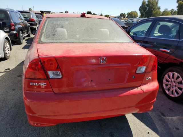 1HGES16335L012643 - 2005 HONDA CIVIC DX VP Rot Foto 6