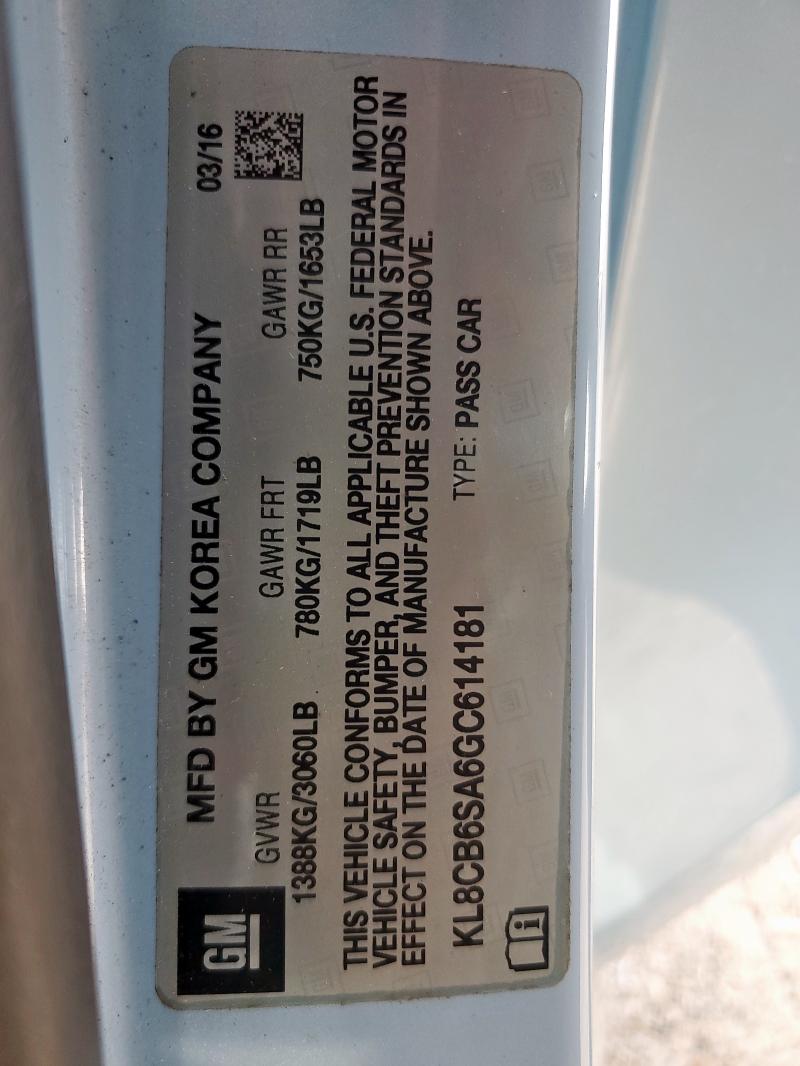 KL8CB6SA6GC614181 - 2016 CHEVROLET SPARK LS BLUE photo 13