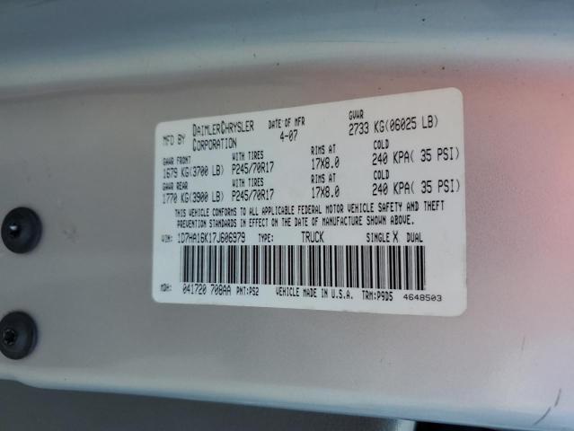 1D7HA16K17J606979 - 2007 DODGE RAM 1500 ST ვერცხლისფერი ფოტო 12