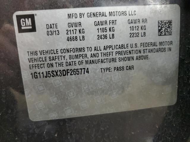 1G11J5SX3DF265774 - 2013 CHEVROLET MALIBU LTZ გრაფიტი ფოტო 13