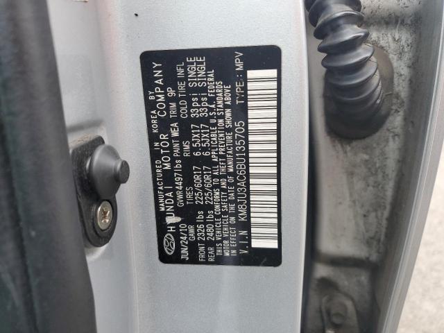 KM8JU3AC6BU135705 - 2011 HYUNDAI TUCSON GLS SILVER photo 14