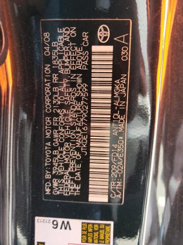 JTKDE167790277599 - 2009 TOYOTA SCION TC 黑色 照片 12