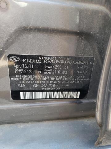 5NPEC4ACXBH285339 - 2011 HYUNDAI SONATA SE GRAY photo 12