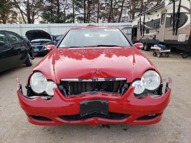 WDBRN40J65A654350 - 2005 MERCEDES-BENZ C 230K SPORT COUPE RED photo 5