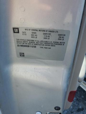 2G1WG5EK5B1112726 - 2011 CHEVROLET IMPALA LT 银色 照片 12