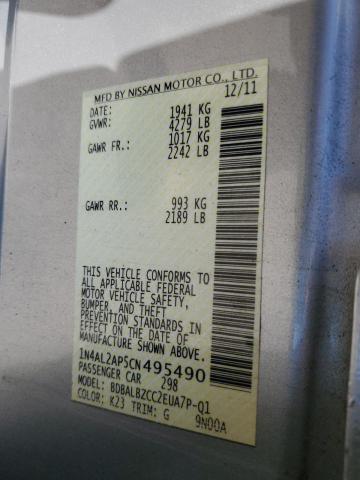 1N4AL2AP5CN495490 - 2012 NISSAN ALTIMA BASE SILVER photo 13